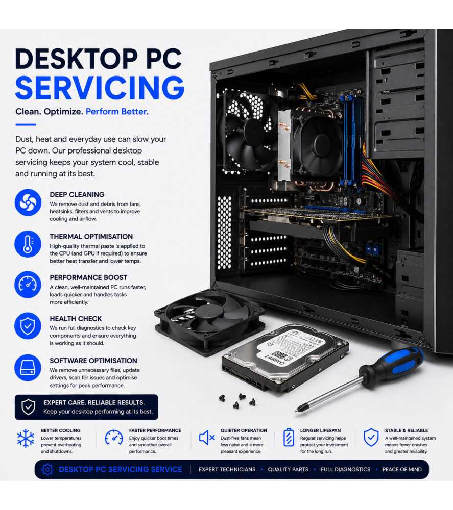 PC & Gaming PC Full Service – Cleaning & Thermal Paste Personal Computer (PC) Repairs