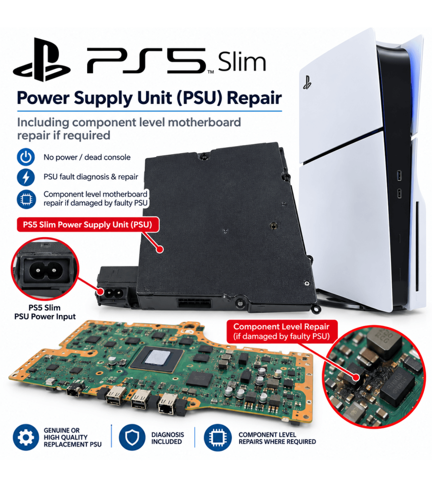 PS5 Slim Power Supply Replacement & No Power Repair PS5 Slim RepairsSony